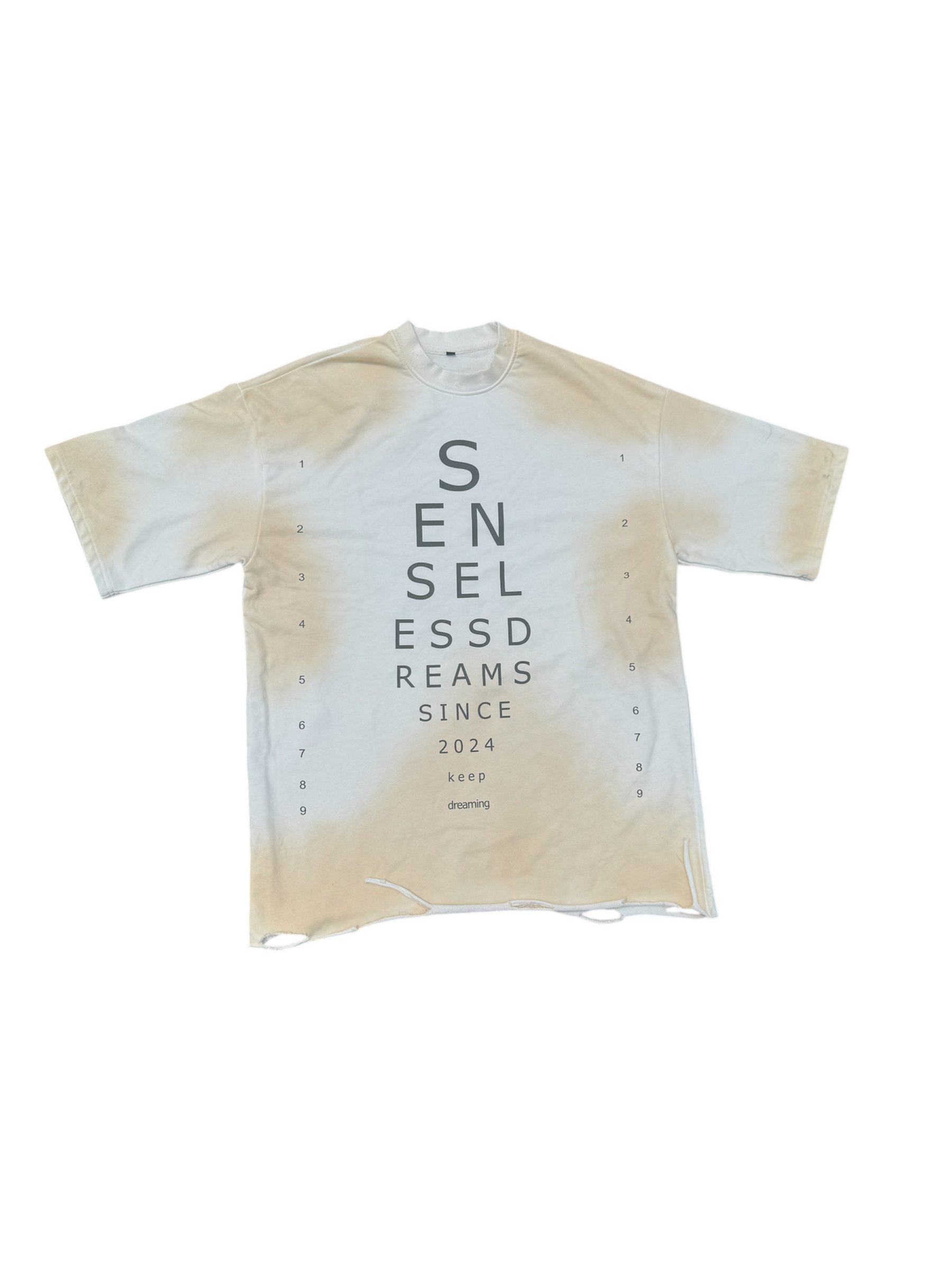 Washed White Eye Chart Tee